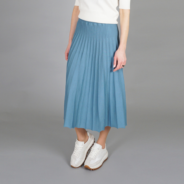 Greta wool midi light blue skirt
