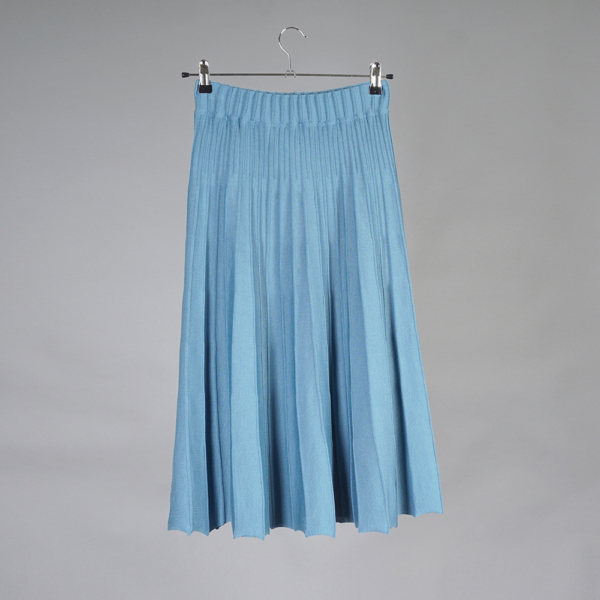 Greta wool midi light blue skirt