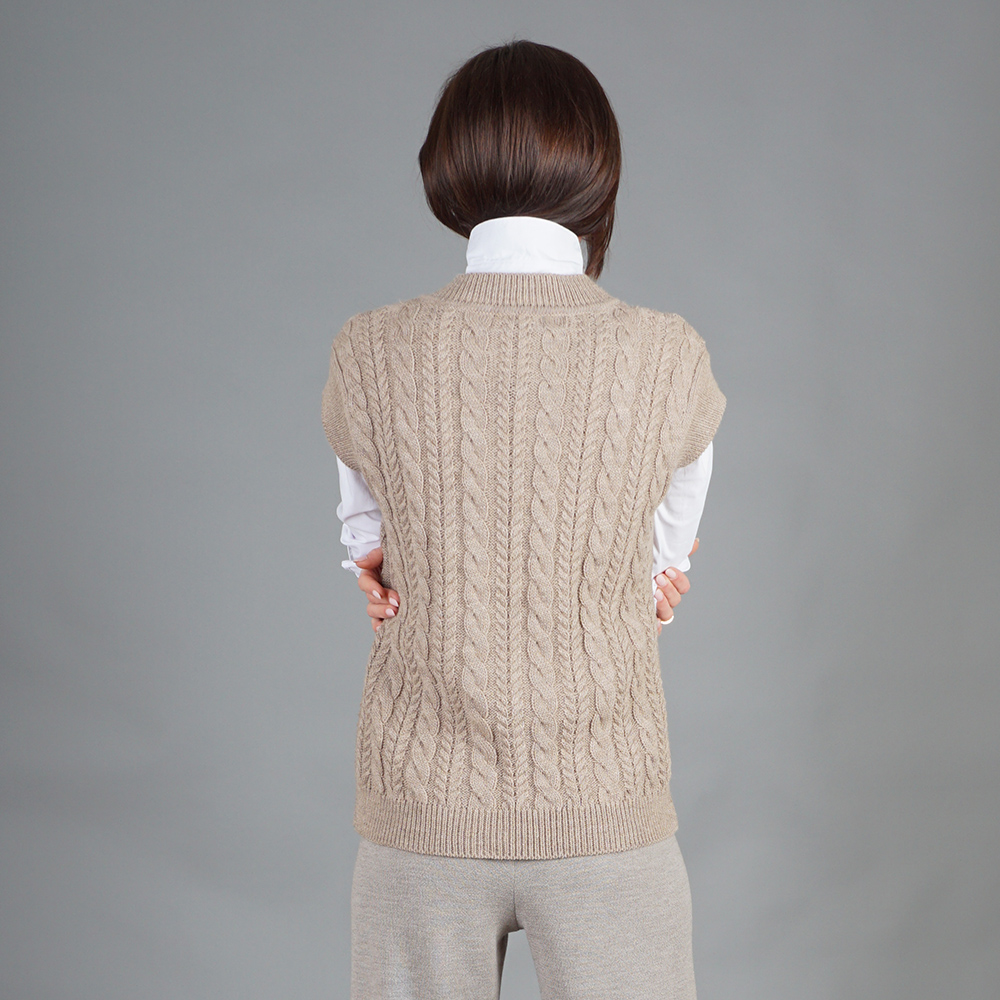 VT087-Vest Dess-Beige-5 Dess Knit wool vest beige