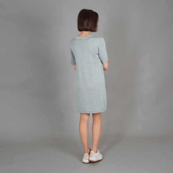 Magda knitted short sleeve dress mint