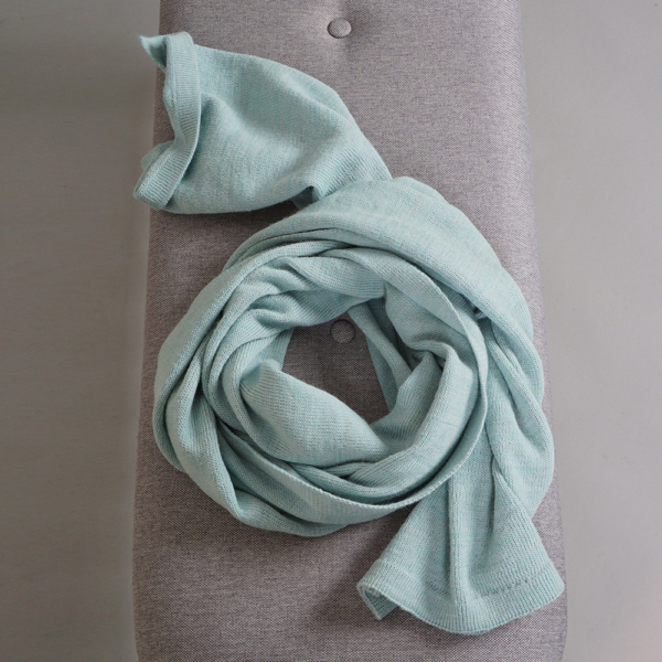 Stella large wool knit mint scarf