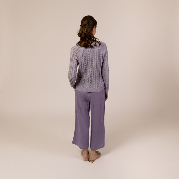 Marja pure linen cropped pants lilac