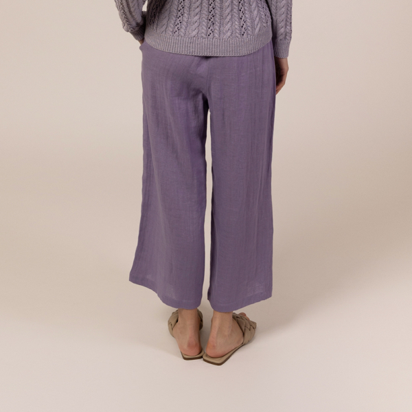 Marja pure linen cropped pants lilac