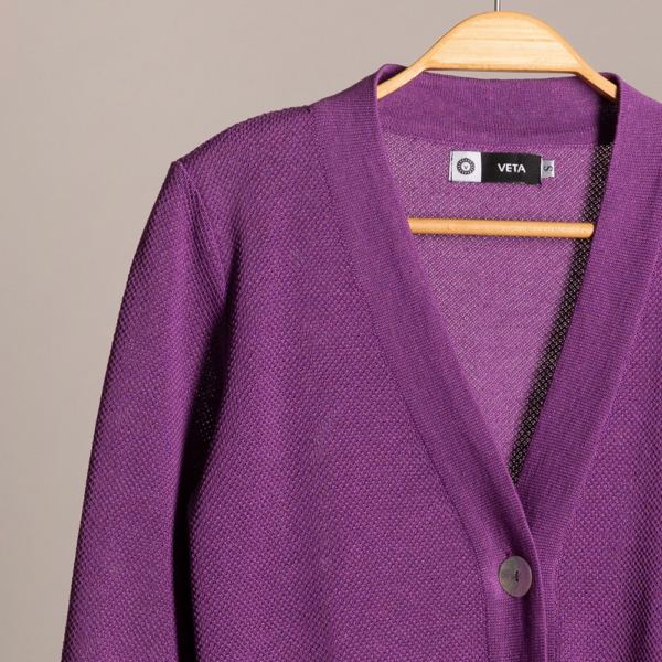 Liima textured knit linen jacket lilac