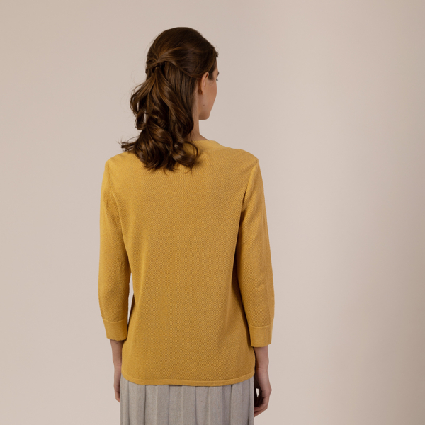 Ilona textured knit linen jacket yellow