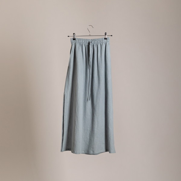 Elistina long knit linen skirt mint