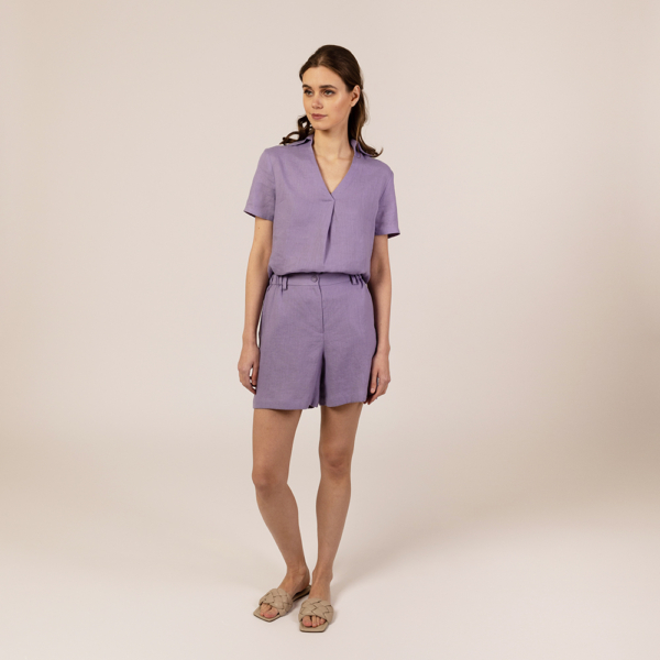 Juna pure linen shorts lilac