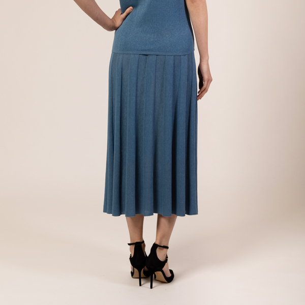 Dora long plisse skirt blue