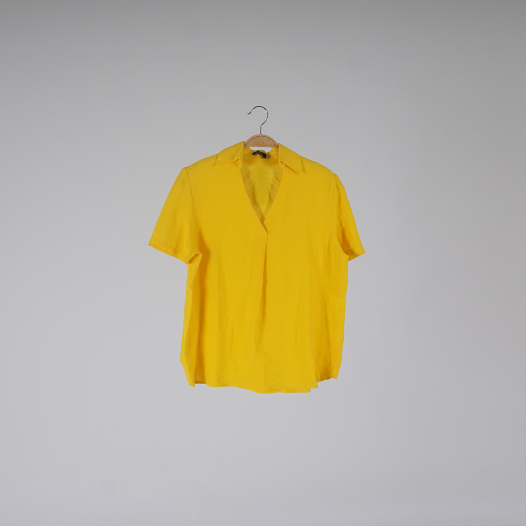 Donna pure linen top yellow