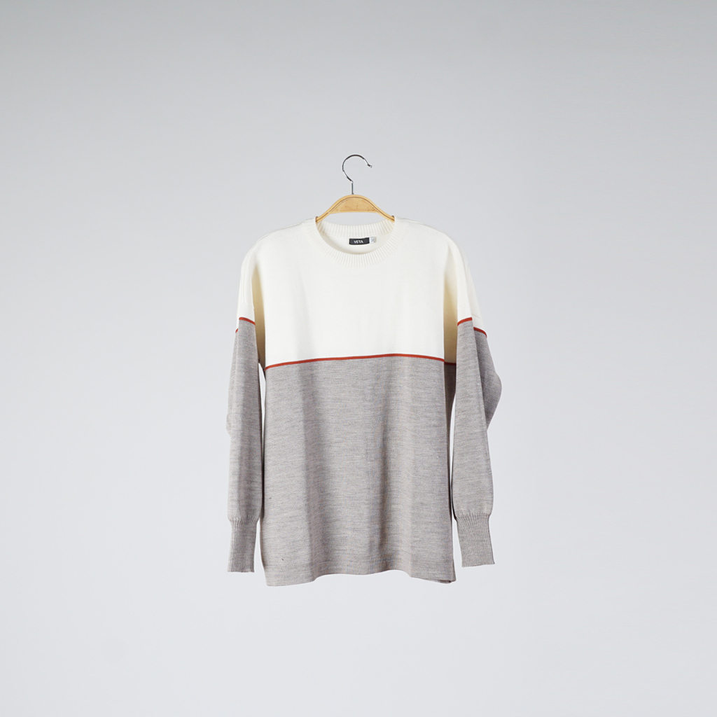 DSC09042 Kersti valge-beež villane sviiter