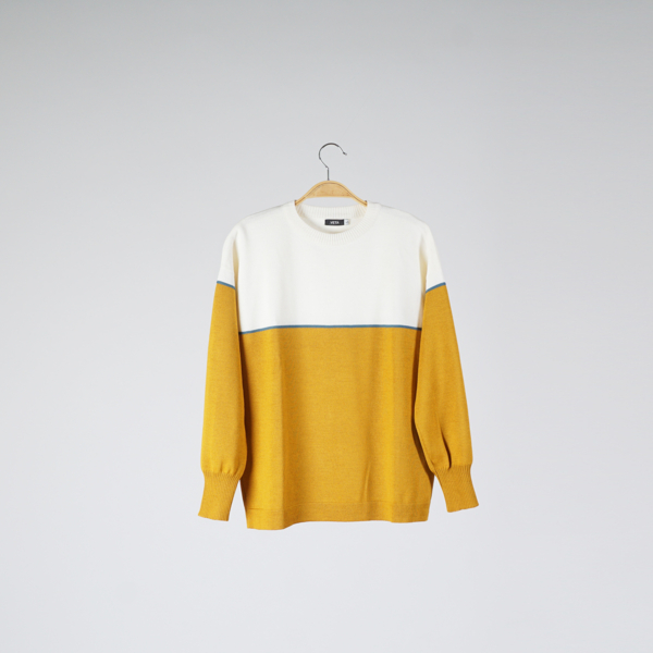 Kersti шерстяной бело-желтый пуловер