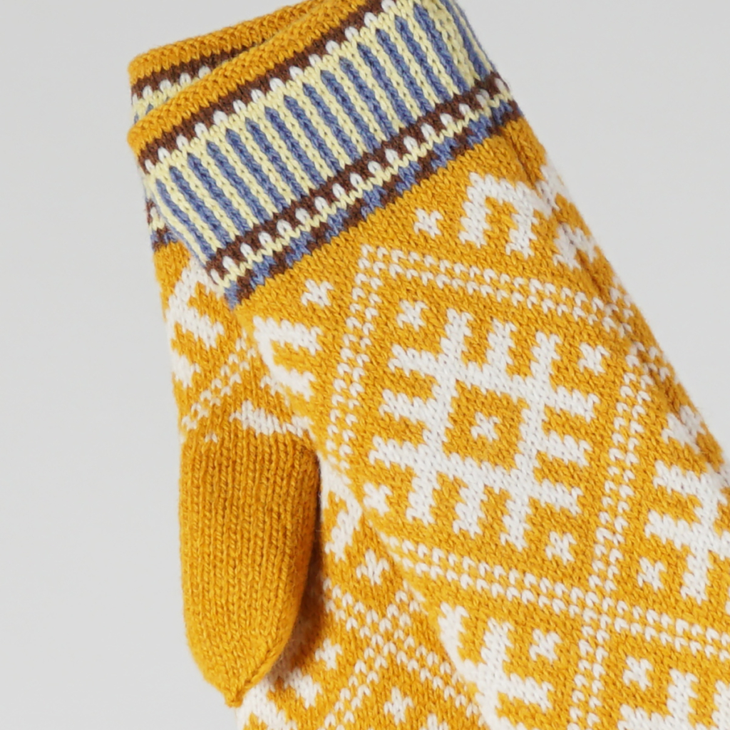 DSC09154 Tilda Unisex Pure Merino Wool Mittens yellow