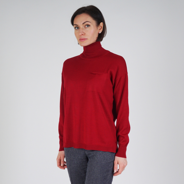 Lana high neck wool red pullover