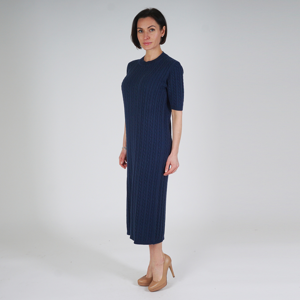 Geliana hemp knit dress blue