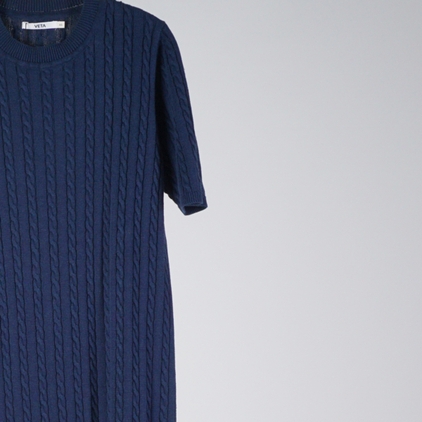 Geliana hemp knit dress blue