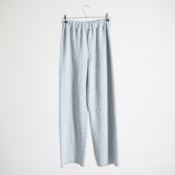 Dots pure linen pants blue