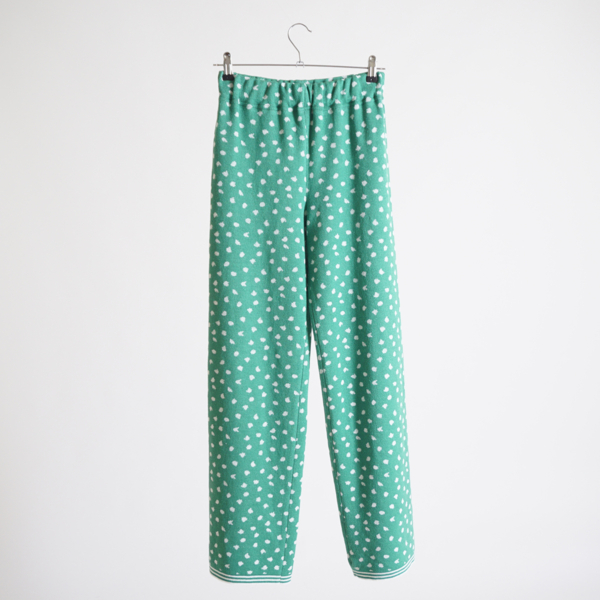 Dots pure linen pants green