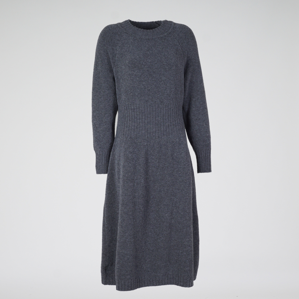 Connie long sleeve wool knit dress grey