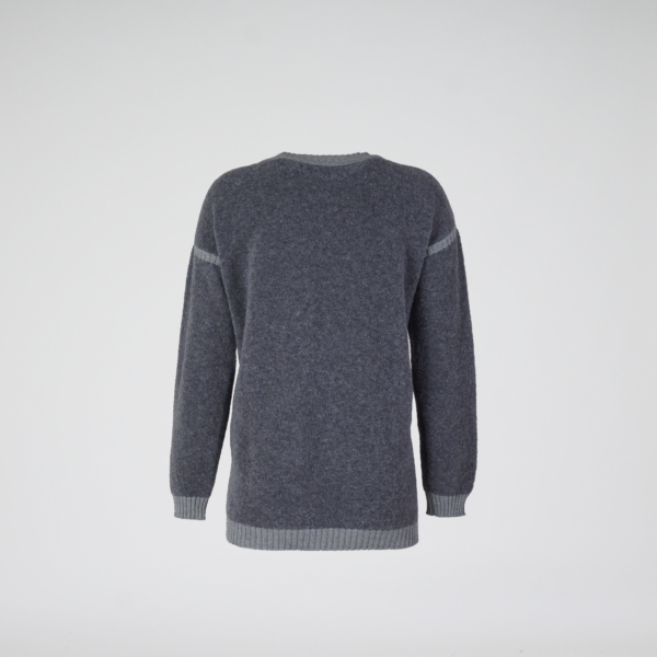 Janice O-neck grey knit pullover