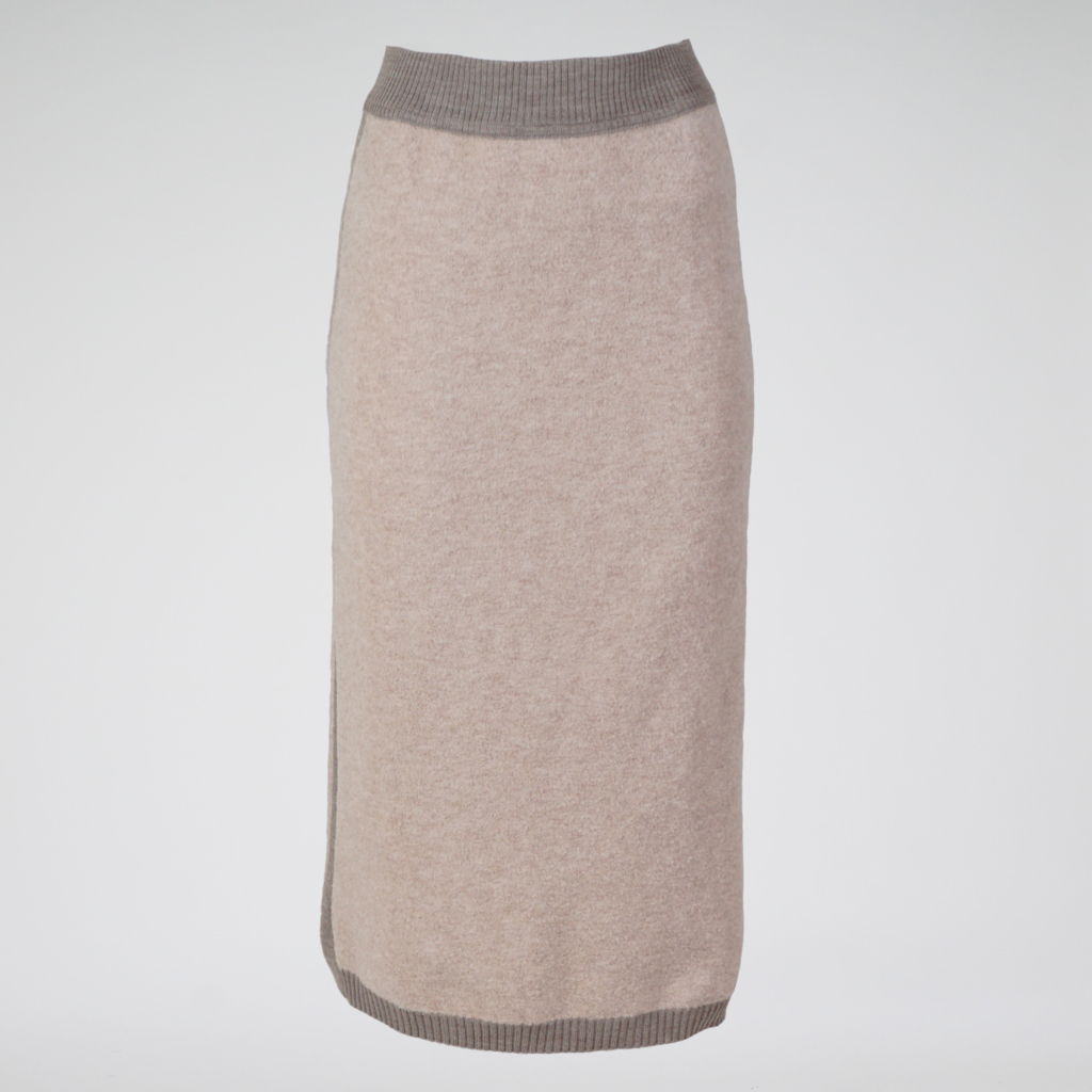 Janice wool midi beige skirt