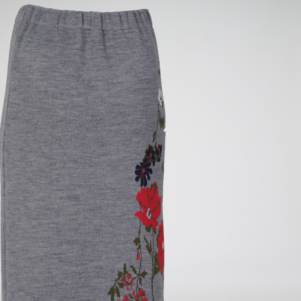 Vasilla wool midi grey skirt