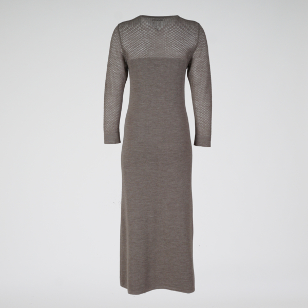 Azaline long sleeve wool knit dress beige