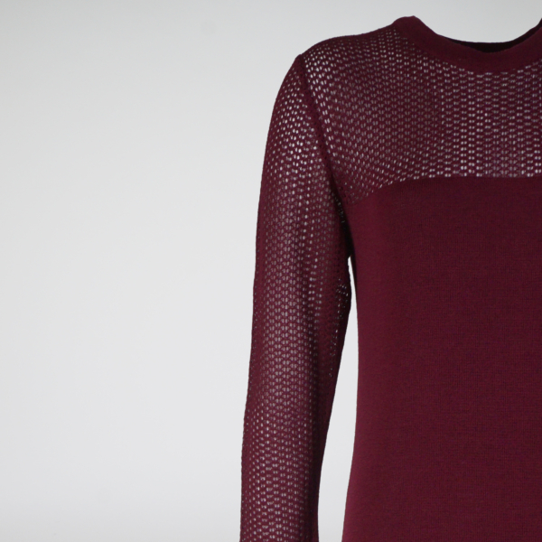 Azaline long sleeve wool knit dress bordo