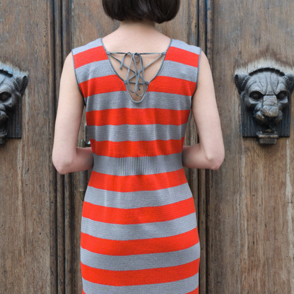 Azia pure linen dress long orange