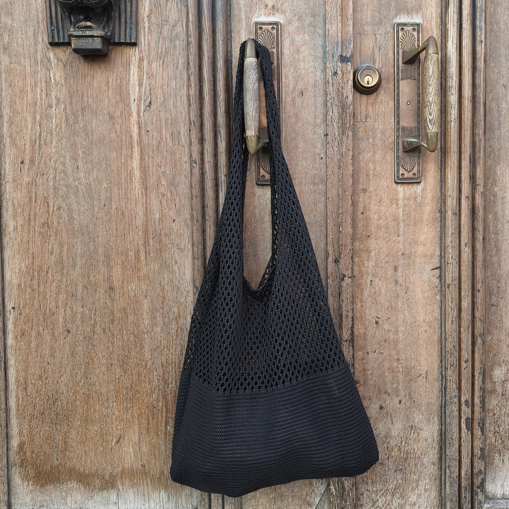Sandra linen shopping bag black