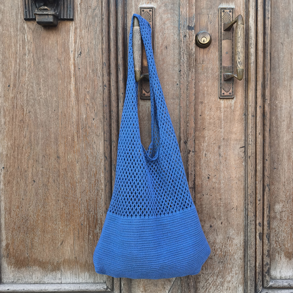 Sandra linen shopping bag blue