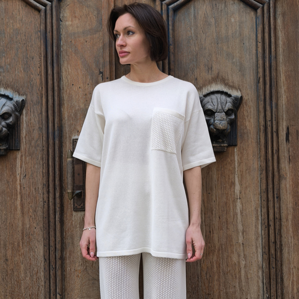 Keiko O-neck short sleeve white top