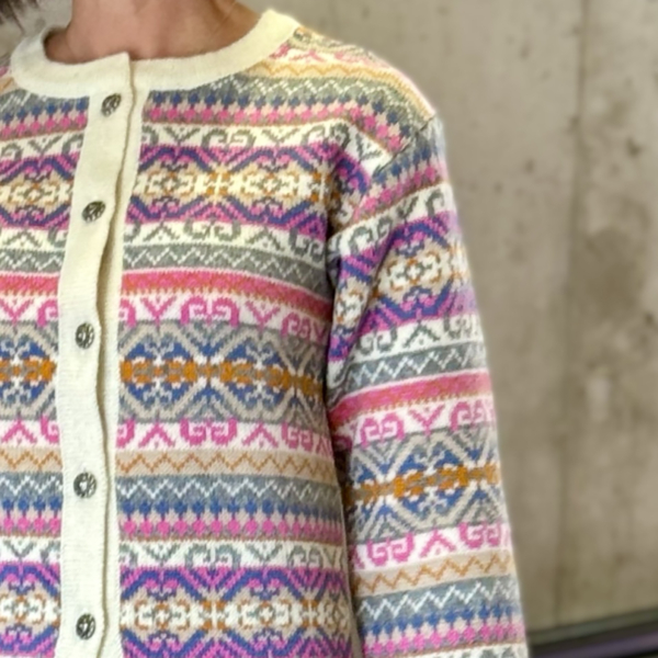Lamita pure merino wool O-neck cardigan white