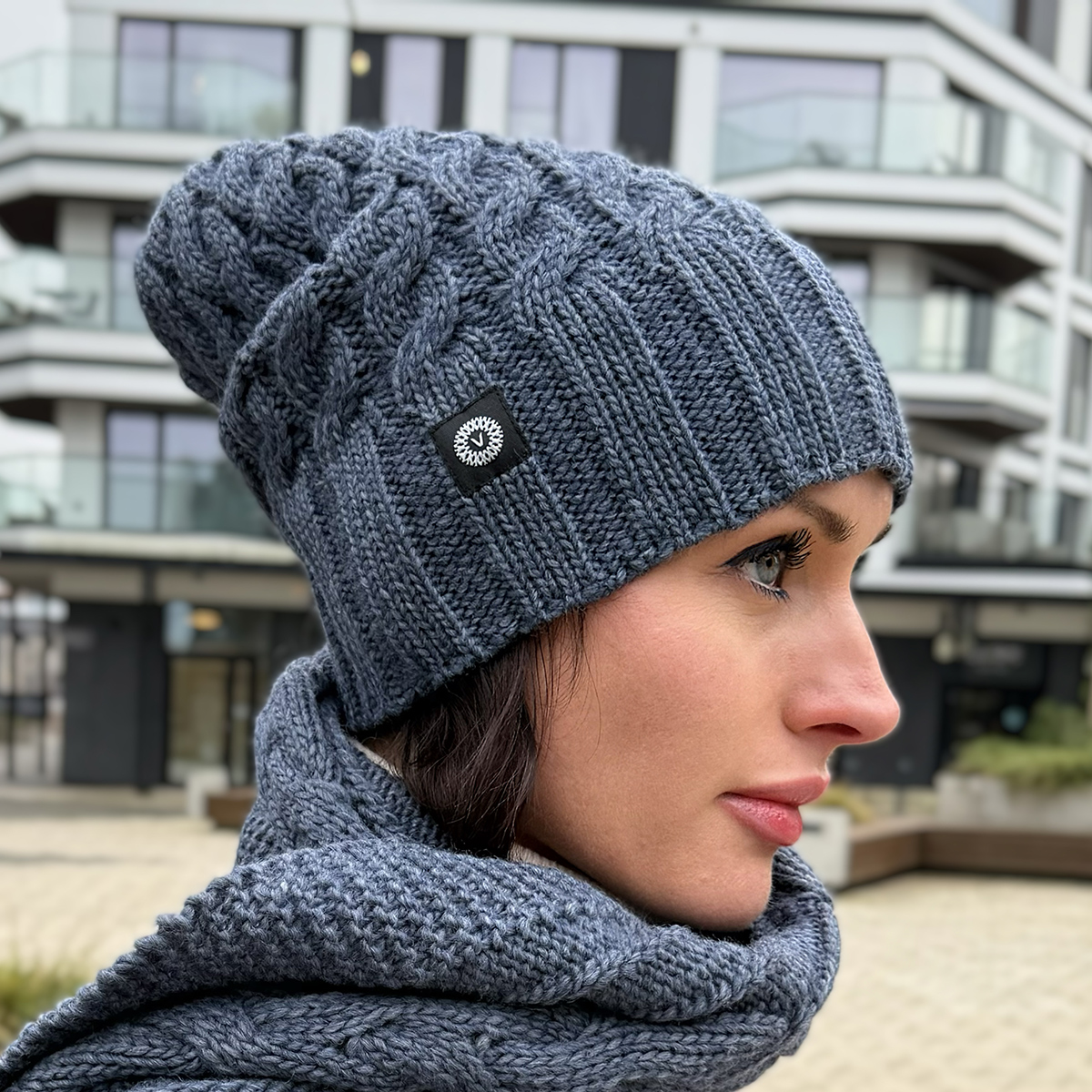 Tresse palmikkoes müts sinine