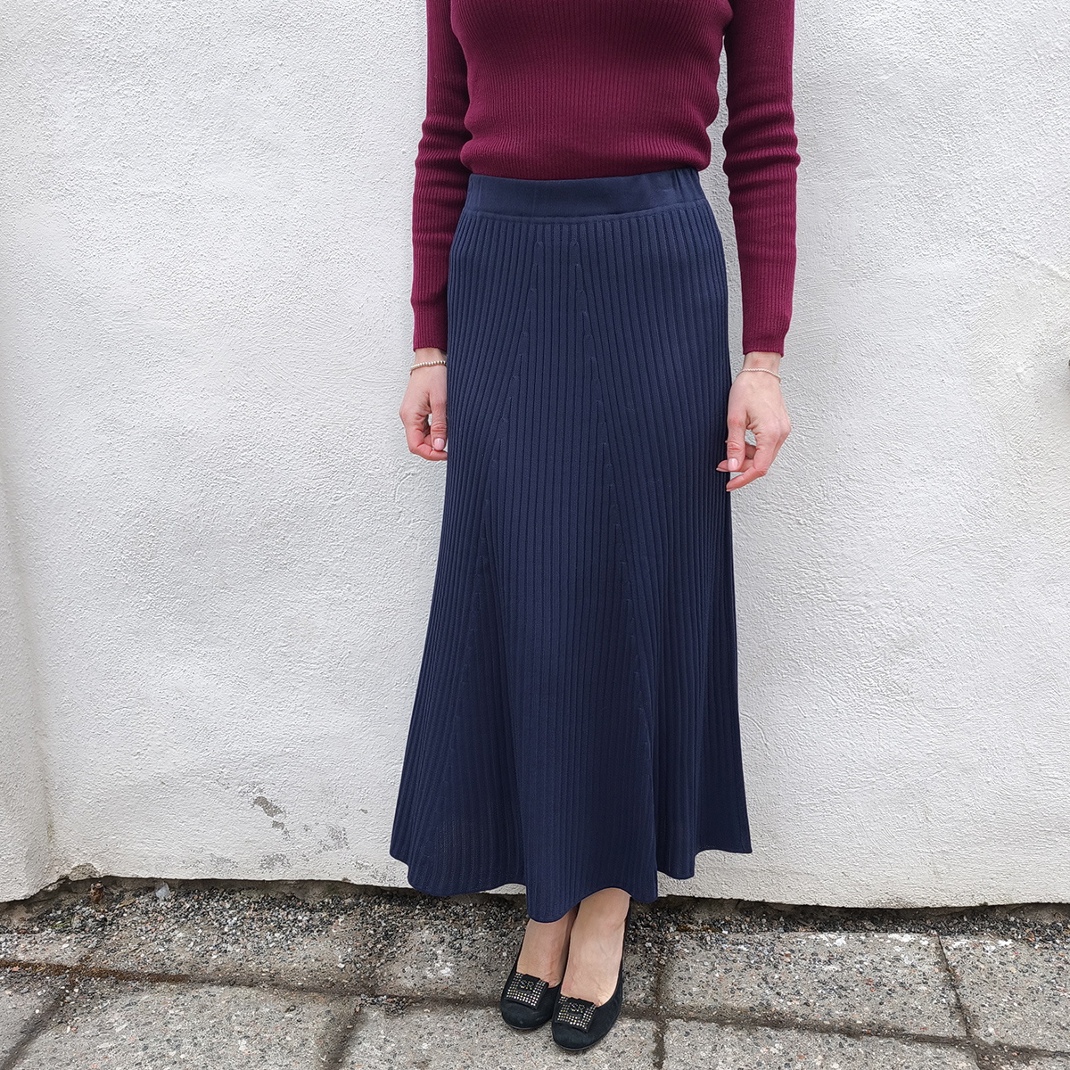 Mirta шерстяная юбка миди синего цвета