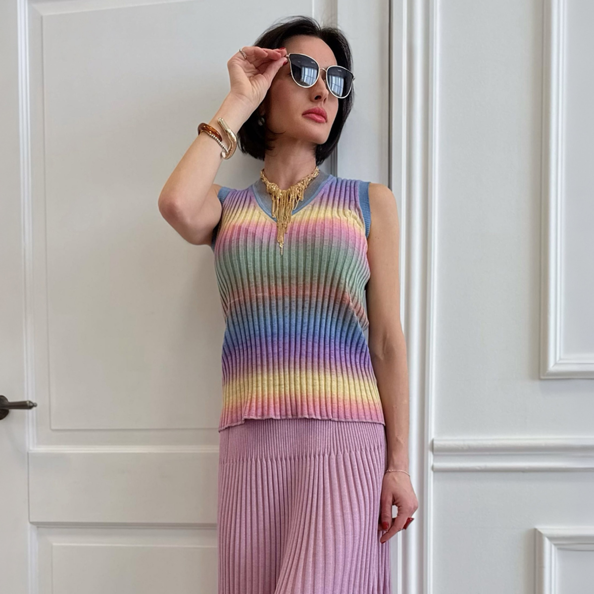 Sunrise вязаный топ из хлопка цвета мульти