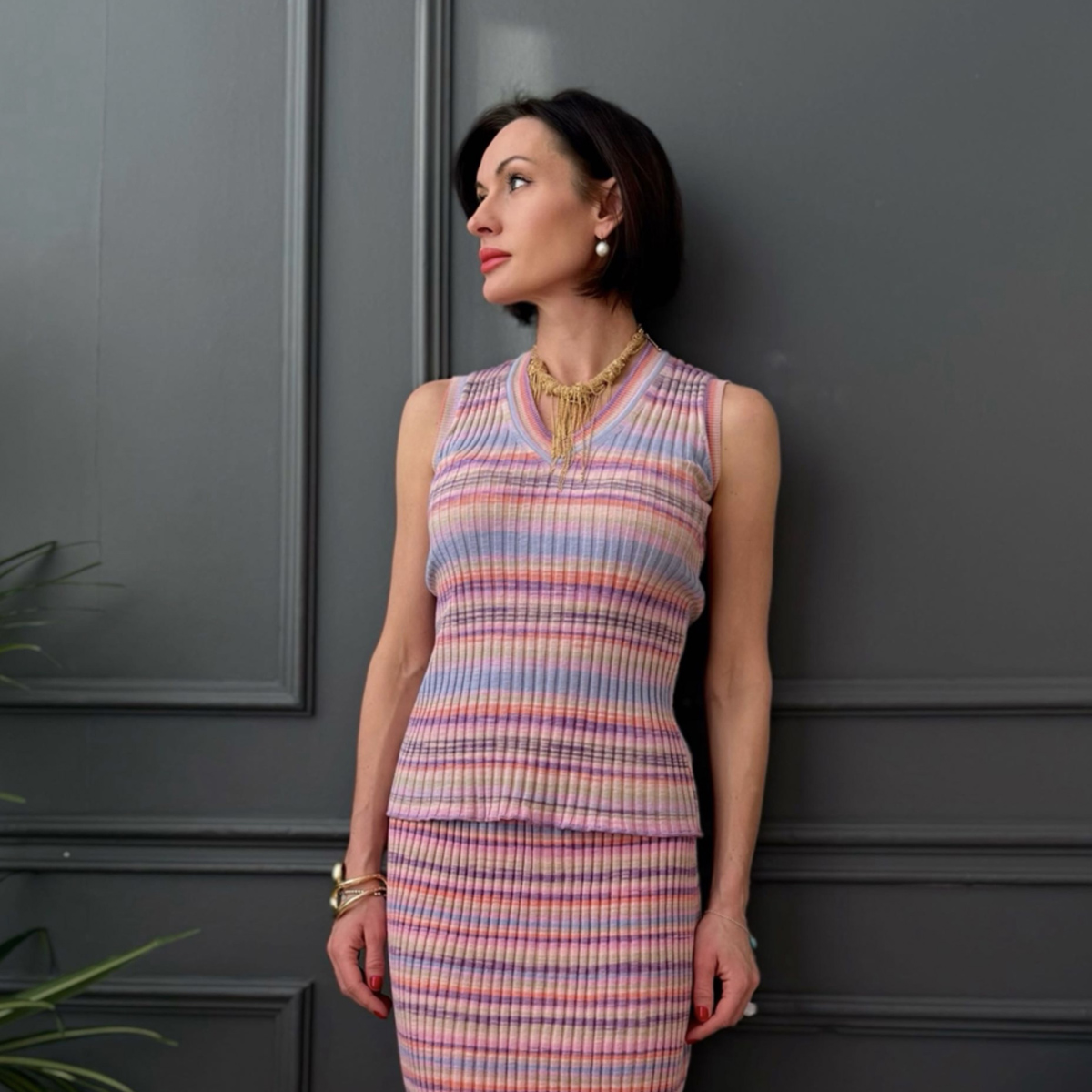 Sunrise вязаный топ из хлопка розового цвета