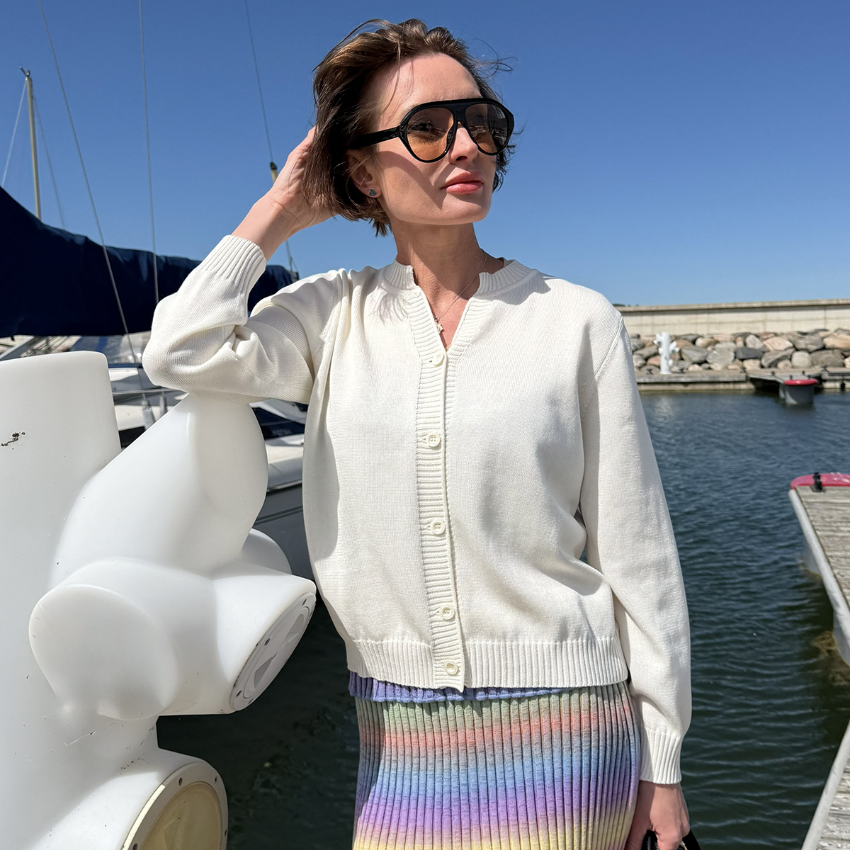 Sara knitted cardigan creamy
